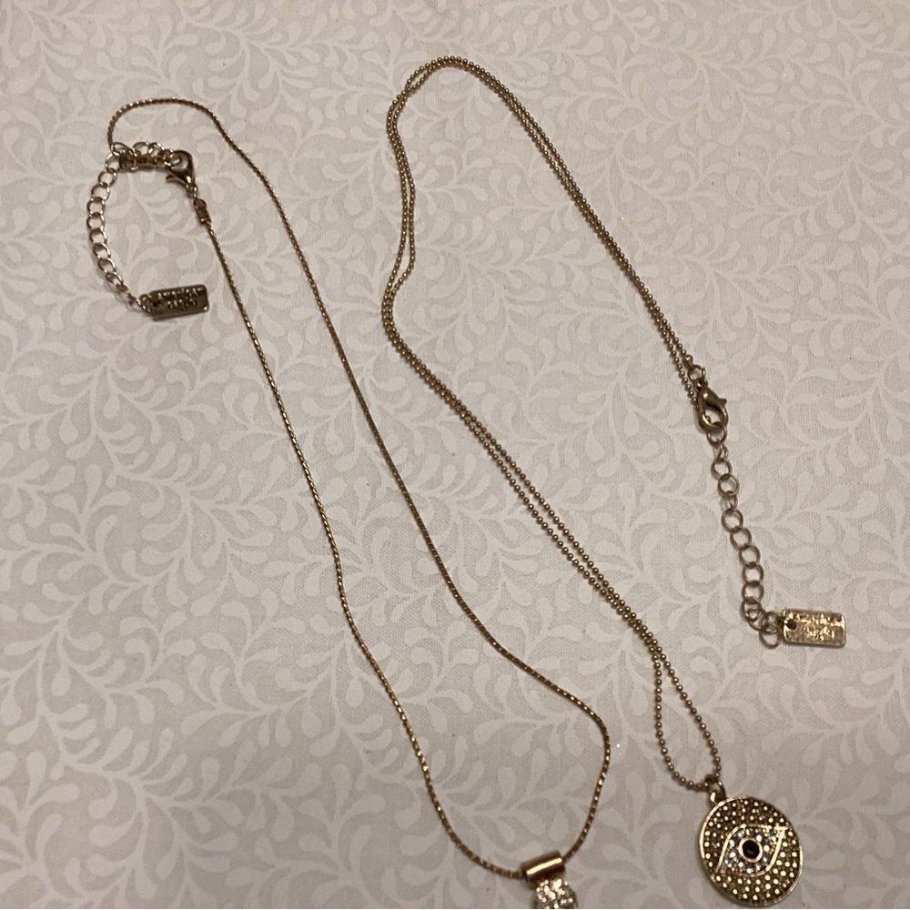 Set of 2 Goldtone American Eagle  Pendant Necklaces